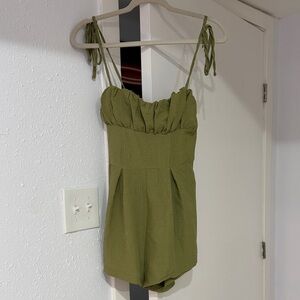 Green Sleeveless Romper